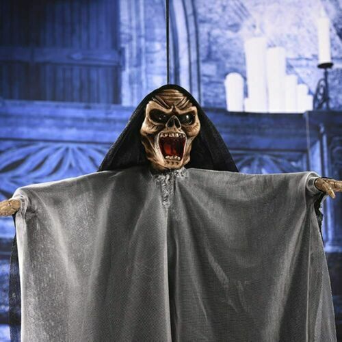 Halloween Ghost Hanging Decorations Home Skull Props Scary Creepy Voice Control