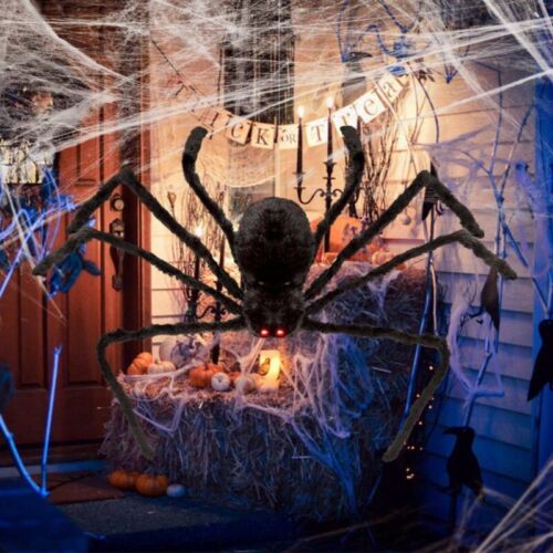 Halloween Large Black Spider Scary Haunted House Prop Party Decor Outdoor Indoor