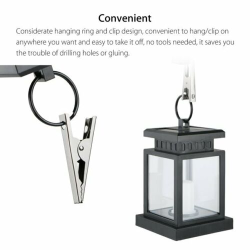 Solar Lantern Hanging Light LED Waterproof Yard Outdoor Patio Garden Yard Lamp warm white candle