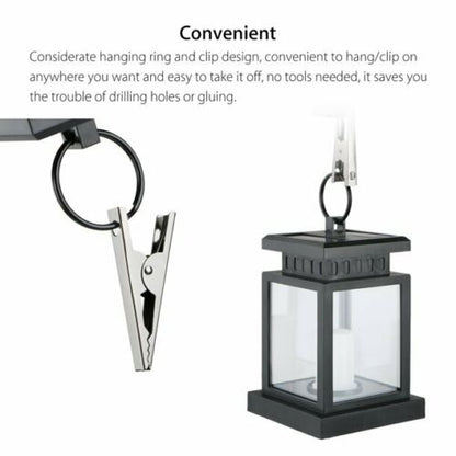 Solar Lantern Hanging Light LED Waterproof Yard Outdoor Patio Garden Yard Lamp warm white candle