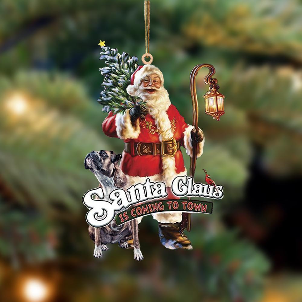 Santa Is Coming To Town With Box2-Two Sided Ornament - Best gifts your whole family