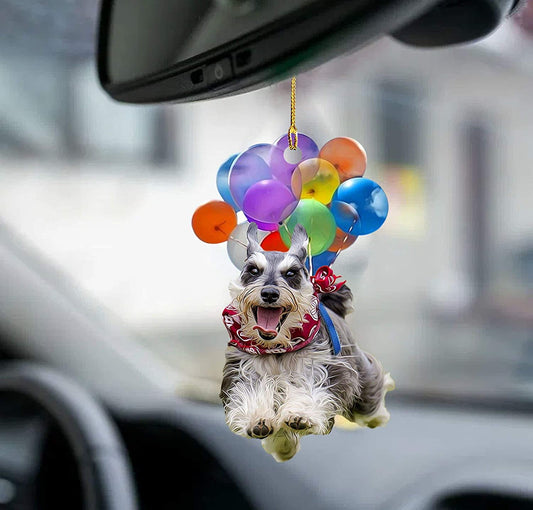 Schnauzer Dog Fly With Bubbles Car Hanging Ornament Dog Ornament Godmerc - Best gifts your whole family