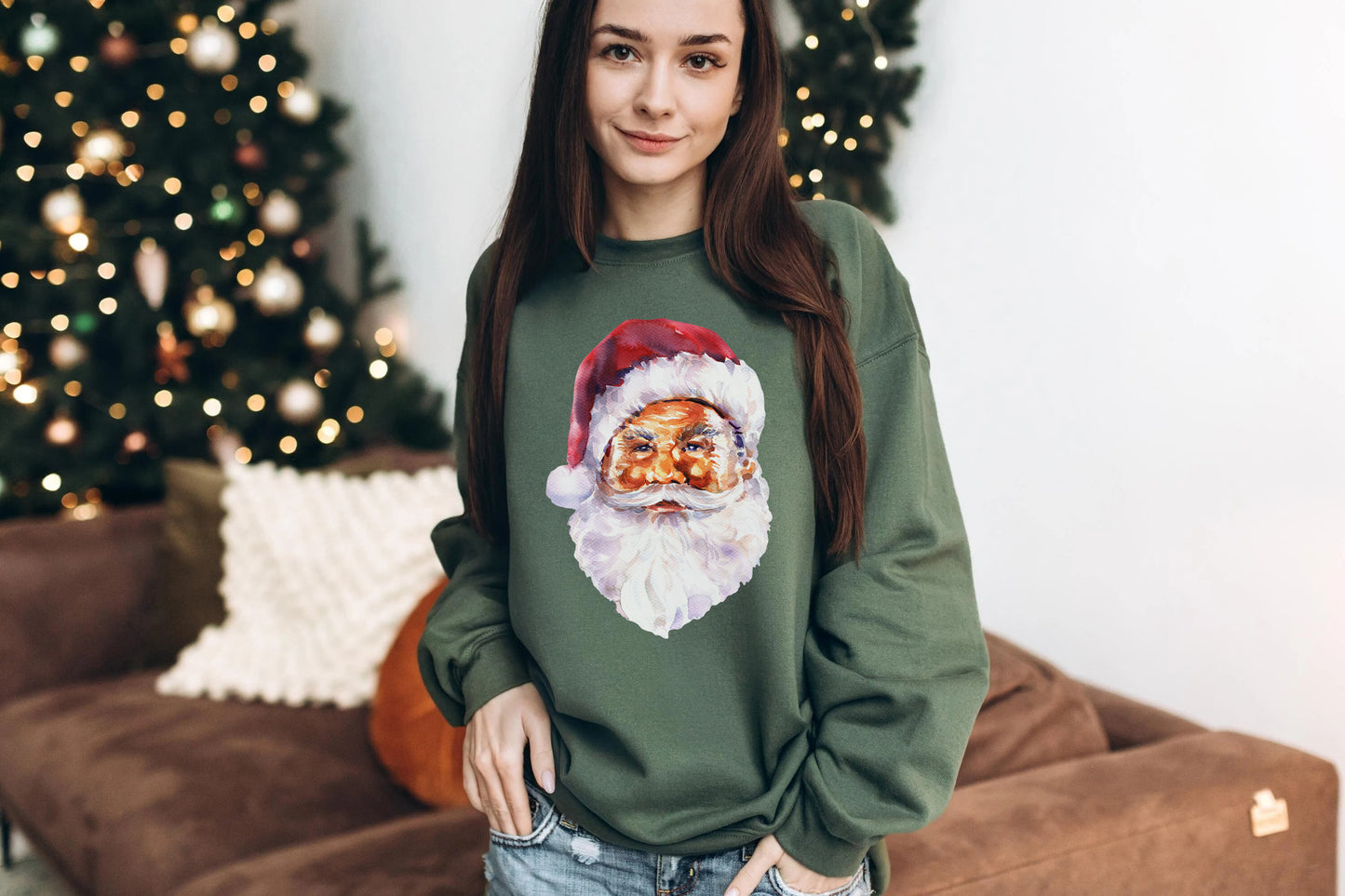 Cute Vintage Santa Sweatshirt, Christmas Shirt,Christmas sweatshirt,Christmas Gift