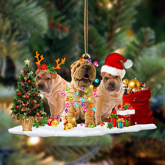 Shar Pei-Christmas Dog Friends Hanging Ornament - Best gifts your whole family
