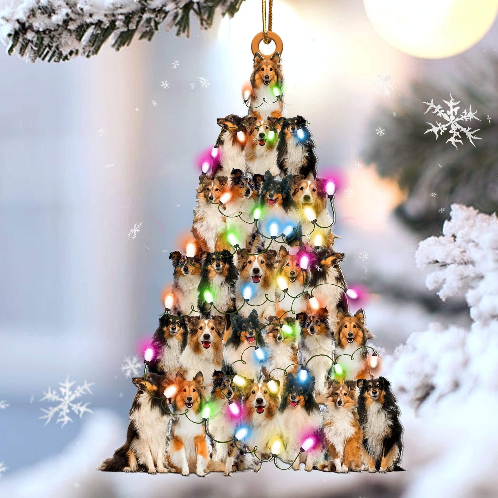 Sheltie Lovely Tree Gift For Sheltie Lover Gift For Dog Mom Ornament - Best gifts your whole family