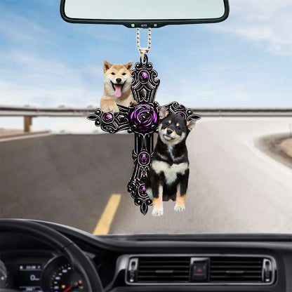 Shiba Inu Pray For God Car Hanging Ornament Dog Pray For God Ornament Godmerc - Best gifts your whole family