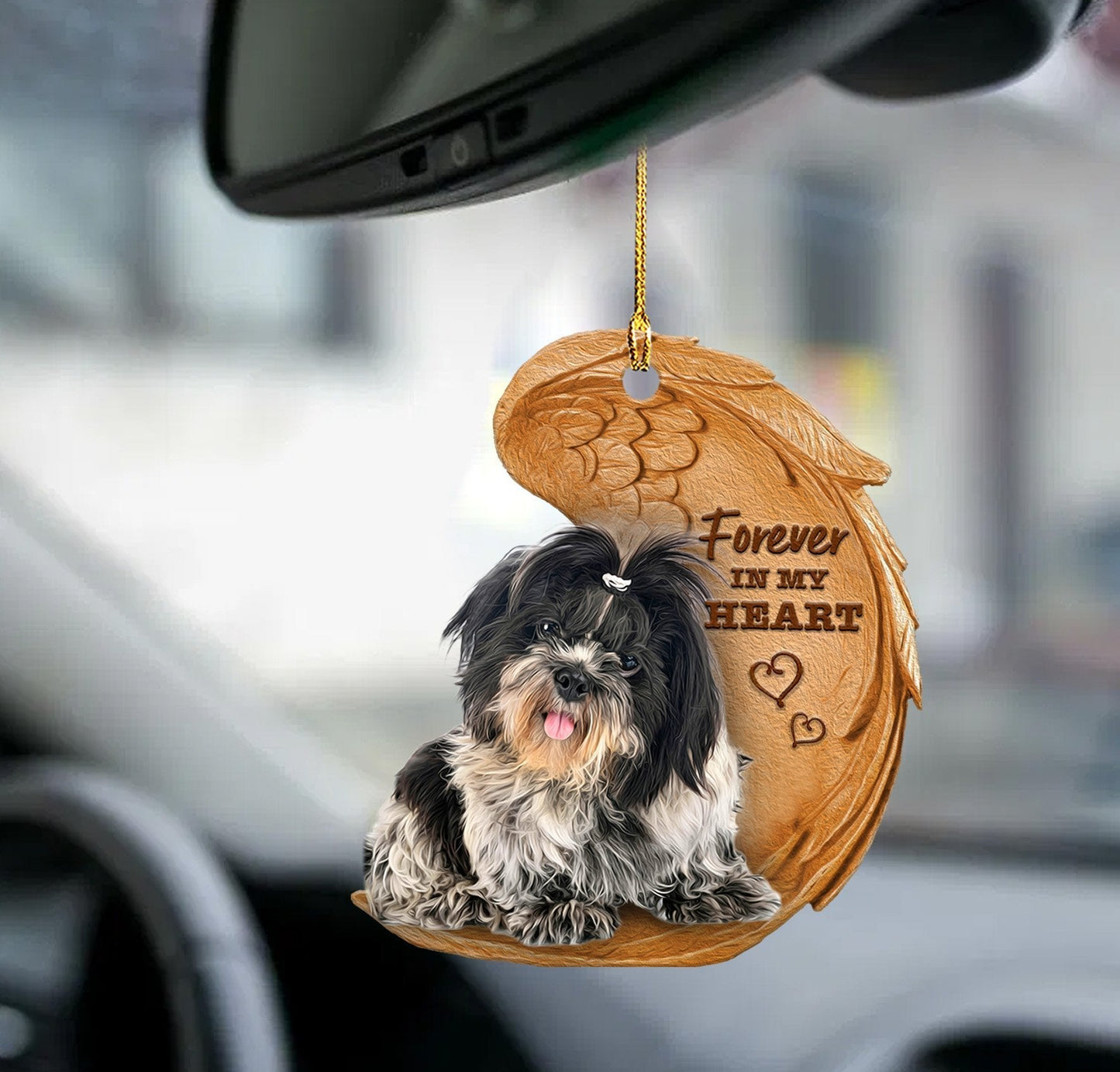 Shih Tzu Forever In My Heart Hanging Ornament-2D Effect - Best gifts your whole family