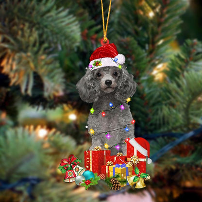 Silver Miniature Poodle-Dog Be Christmas Tree Hanging Ornament - Best gifts your whole family