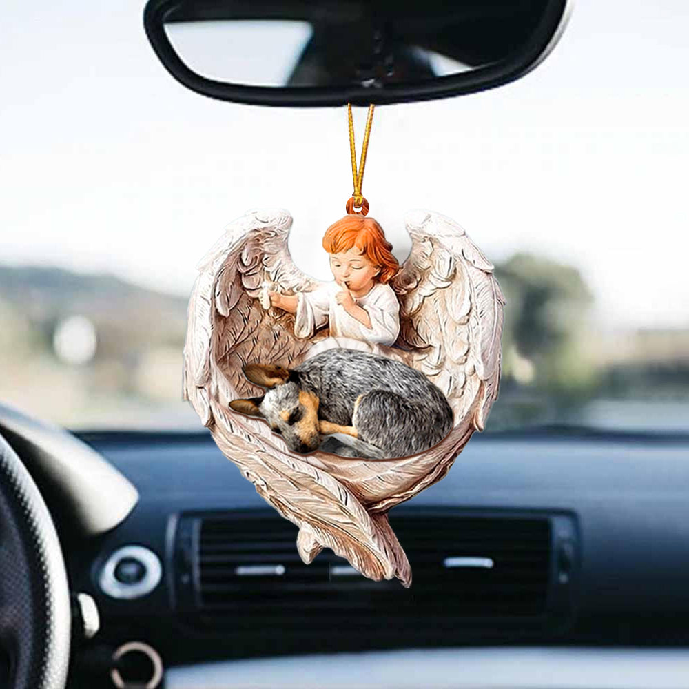 Sleeping Australia Cattle Protected By Angel Car Hanging Ornament - Best gifts your whole family