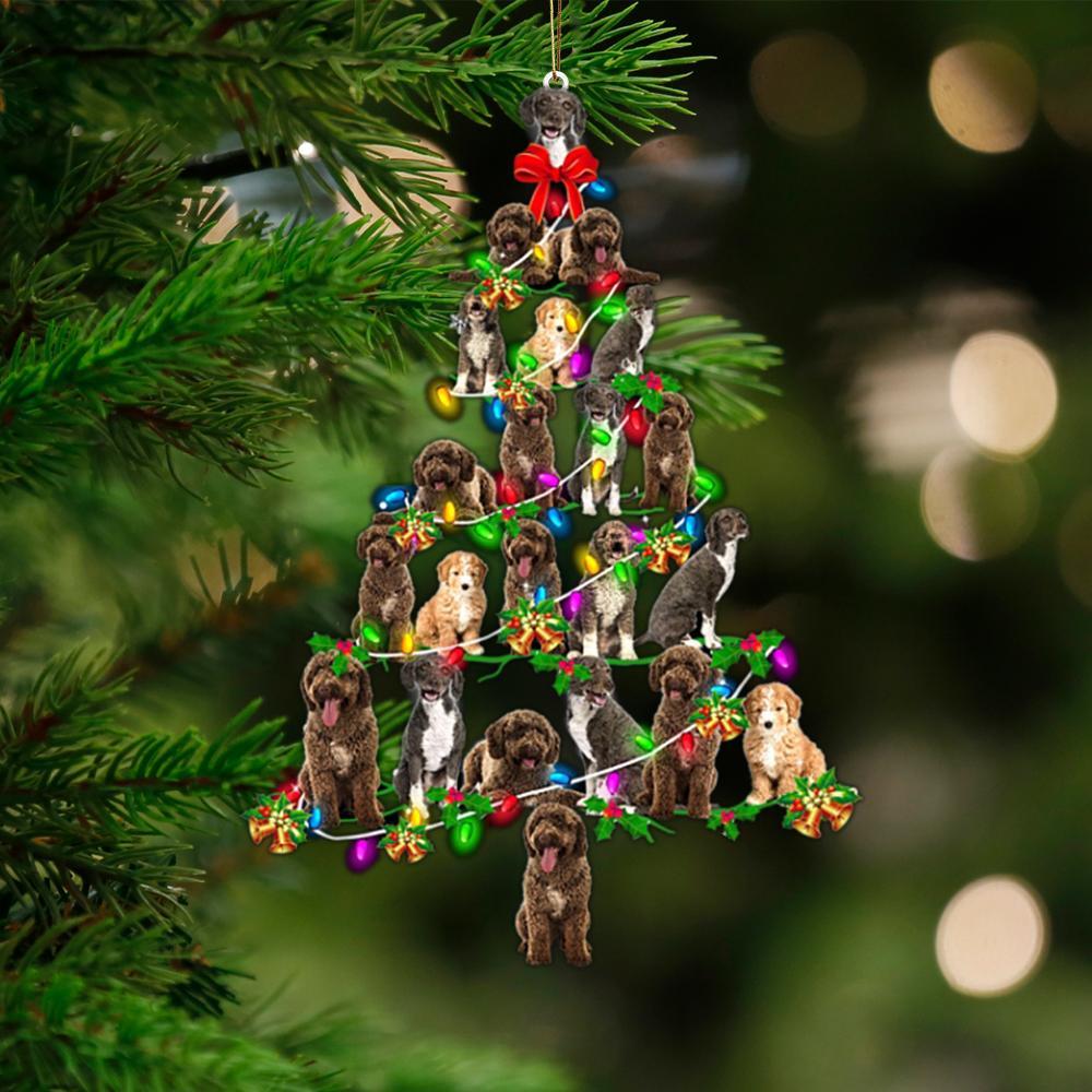 Spanish Water Dog-Christmas Tree Lights-Two Sided Ornament - Best gifts your whole family
