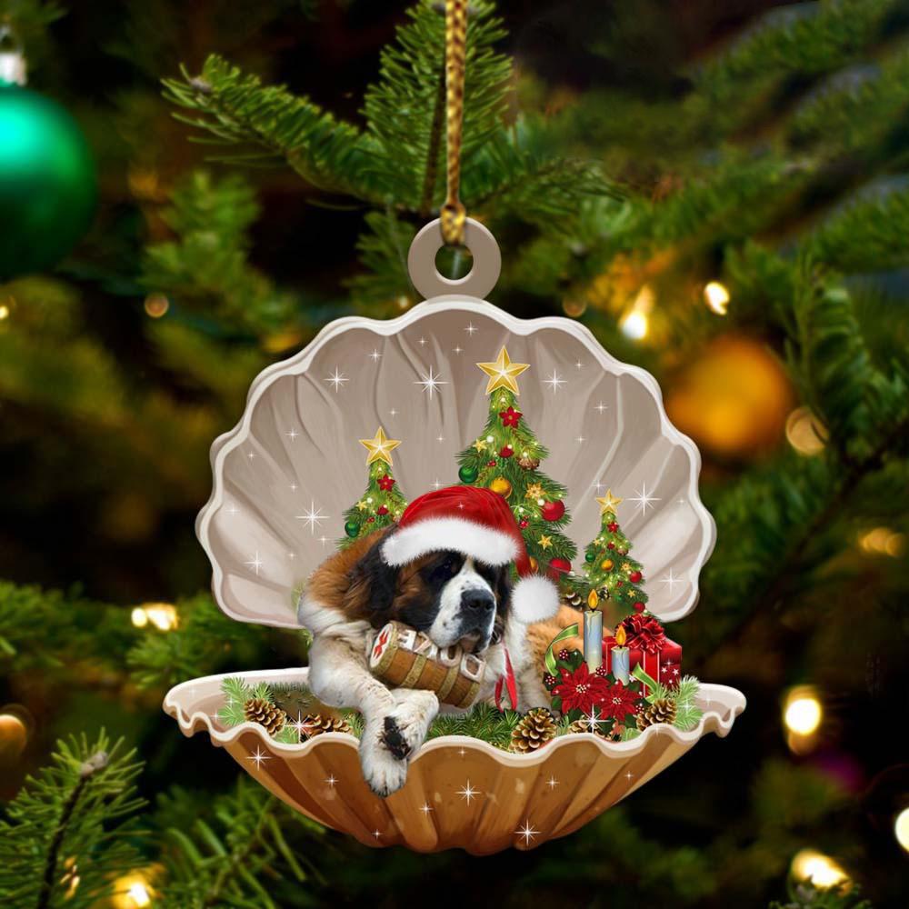 St Bernard-Sleeping Pearl In Christmas Two Sided Ornament - Best gifts your whole family