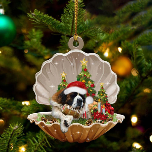 St Bernard-Sleeping Pearl In Christmas Two Sided Ornament - Best gifts your whole family