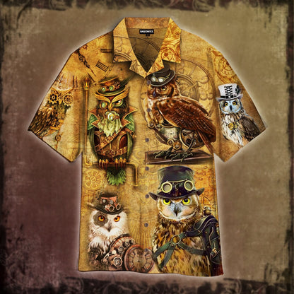 Steampunk Owl Hawaiian Shirt | For Men & Women | Adult | HW4565
