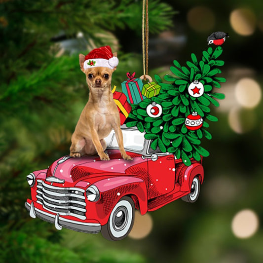 Tan Chihuahua 1-Pine Truck Hanging Ornament - Best gifts your whole family