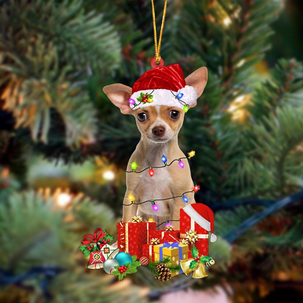 TAN Chihuahua 2-Dog Be Christmas Tree Hanging Ornament - Best gifts your whole family