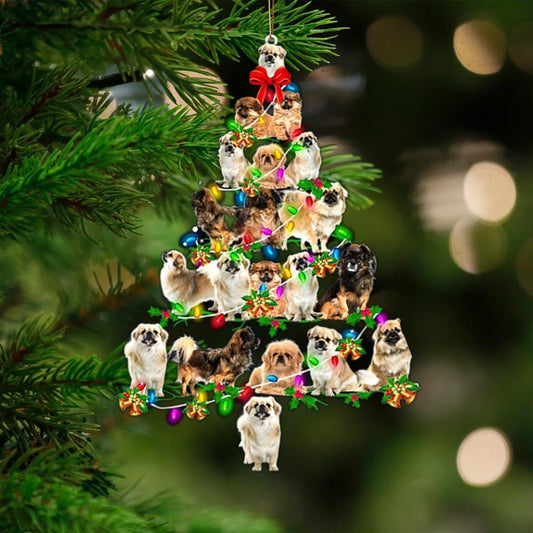 Tibetan Spaniel 1-Christmas Tree Lights-Two Sided Ornament - Best gifts your whole family