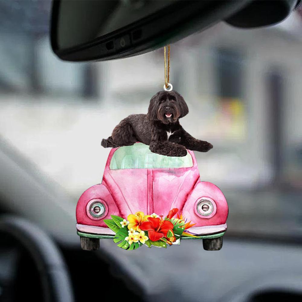 Tibetan Terrier 2-Pink Hippie Car-Two Sided Ornament - Best gifts your whole family