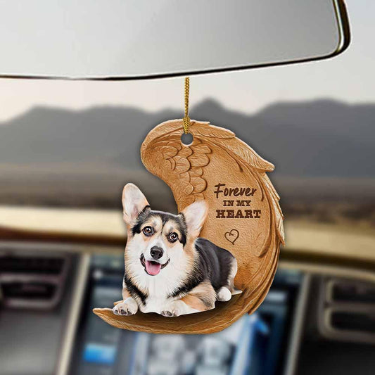 Tricolor Corgi Forever In My Heart Hanging Ornament-2D Effect - Best gifts your whole family
