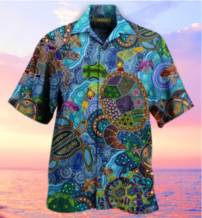 Turtle Hippie Hawaiian Shirt,Hawaiian Shirt Gift,Christmas Gift