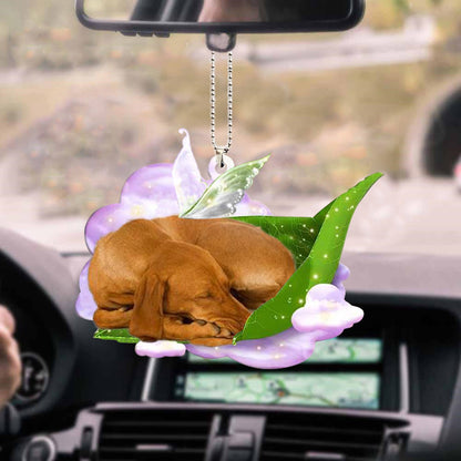 Vizsla-Sleep On Fallen Leaves-Two Sided Ornament - Best gifts your whole family