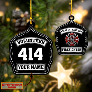 Volunteer - Firefighter Badge Car Ornament - Best gifts your whole family