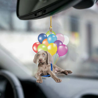 Weimaraner Fly With Bubbles Dog Hanging Ornament Dog Ornament Godmerc - Best gifts your whole family