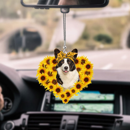 Welsh Corgi-Sunflower Heart Gift Car Ornament - Best gifts your whole family