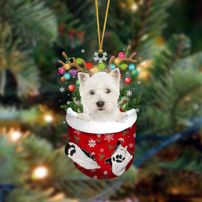 West Highland White Terrier-In Christmas Pocket Two Sides Ornament, Christmas Dog Hanging Ornament - Best gifts your whole family