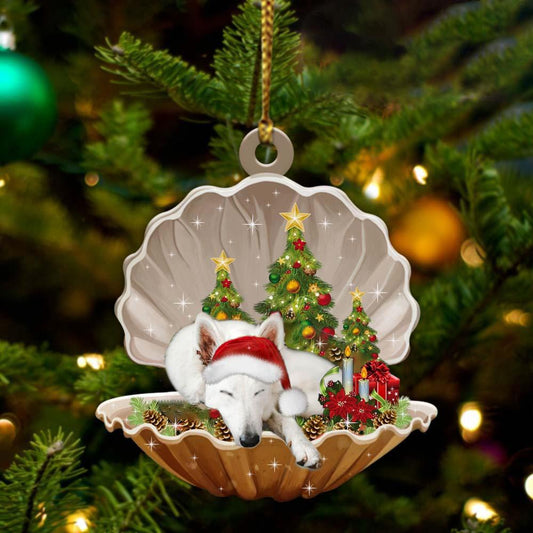 White German Shepherd-Sleeping Pearl In Christmas Two Sided Ornament - Best gifts your whole family