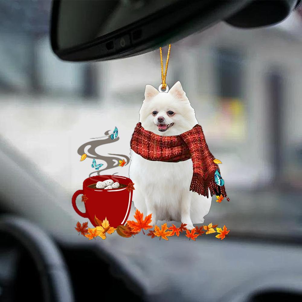 White Pomeranian-Fall Chocolate-Two Sided Ornament - Best gifts your whole family