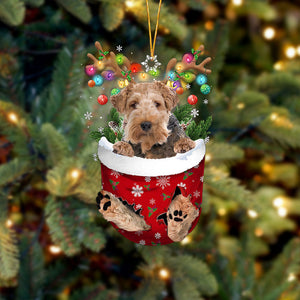 Wire Fox Terrier 1 In Snow Pocket Christmas Ornament Flat Acrylic Dog Ornament - Best gifts your whole family