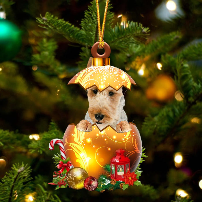 Wire Fox Terrier2 In Golden Egg Christmas Ornament - Best gifts your whole family