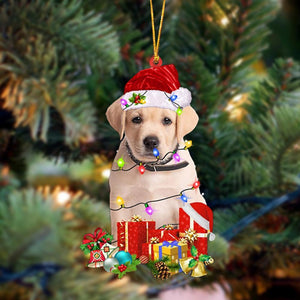 Yellow Goldador-Dog Be Christmas Tree Hanging Ornament - Best gifts your whole family