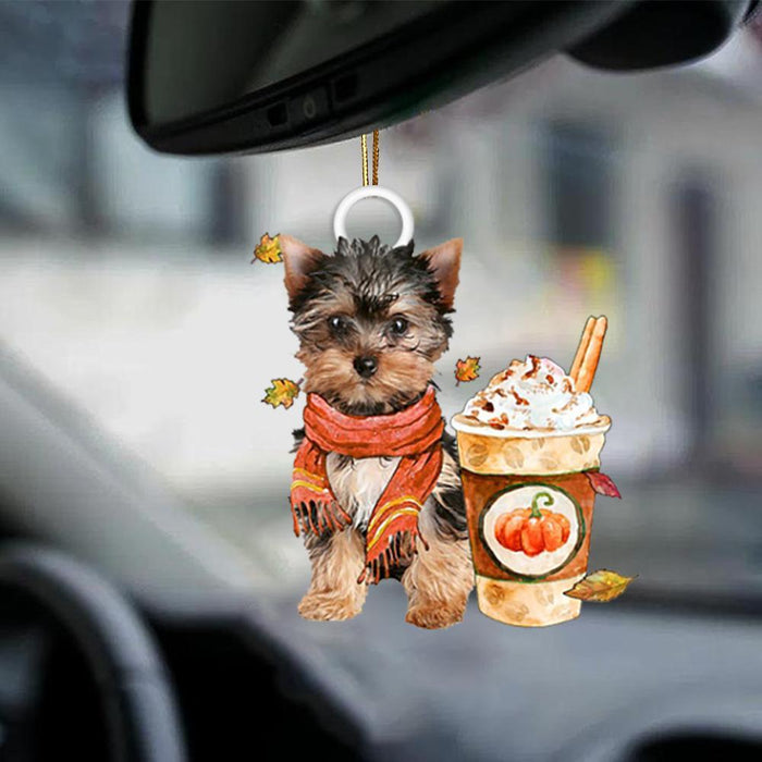 Yorkshire Terrier-Pumpkin Spice Kinda-Two Sided Ornament - Best gifts your whole family