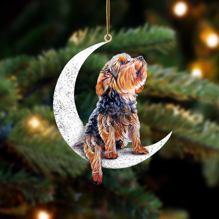 Yorkshire Terrier-Sit On The Moon-Two Sided Ornament - Best gifts your whole family