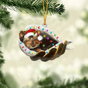 Yorkshire Terrier Sleeping Angel In God Hand Christmas Ornament Godmerch Ornament - Best gifts your whole family