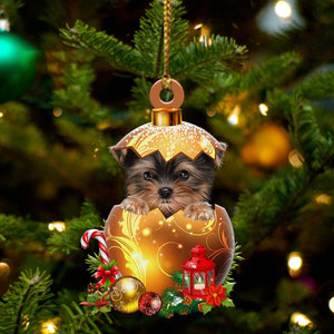 Yorkshire Terrier03In Golden Egg Christmas Ornament - Best gifts your whole family